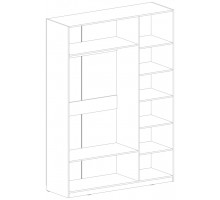 Трехстворчатый шкаф для одежды с зеркалом Глазго