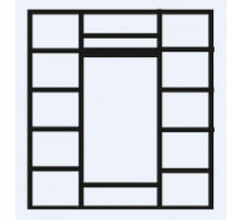 Четырехстворчатый шкаф для одежды с зеркалом Венеция ВНШ1/4 (дуб седан)